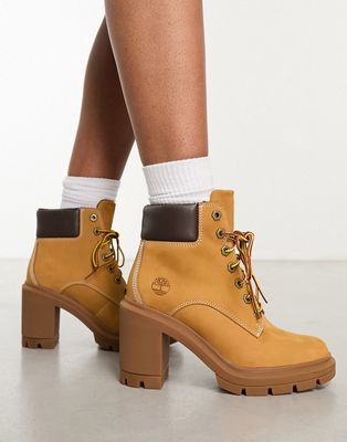 Timberland Allington 6 inch lace up boots in wheat nubuck-Brown