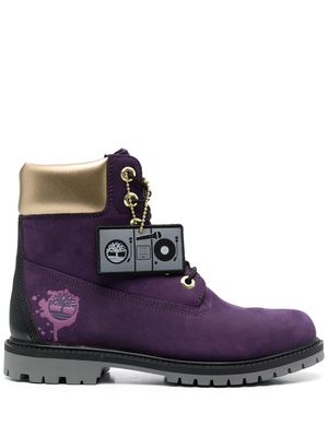 Timberland branded-tag lace-up boots - Purple