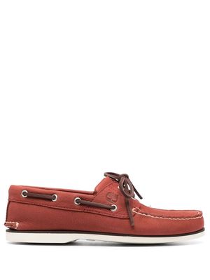 Timberland calf-leather boat shoes - Red