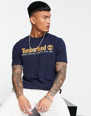 Timberland Core front graphic logo t-shirt in navy-Black