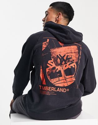 Timberland Garment Dyed Graphic hoodie in black
