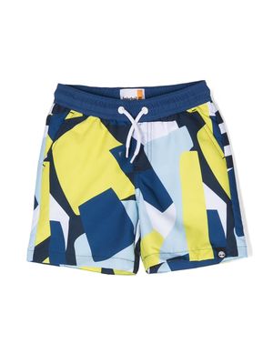 Timberland Kids colour-block swimming shorts - Blue