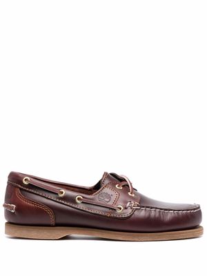 Timberland lace-up leather boat shoes - Brown