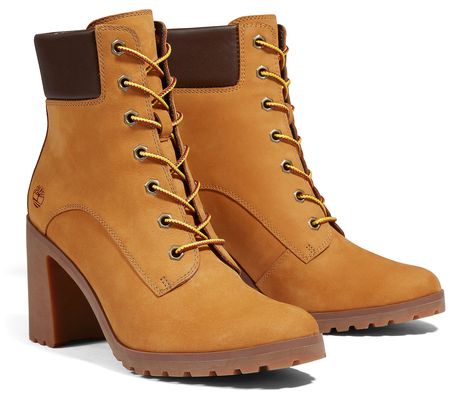 Timberland Leather Lace Up Heeled Boots -Allington