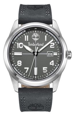 Timberland Leather Strap Watch in Grey