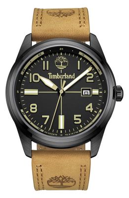 Timberland Leather Strap Watch in Wheat