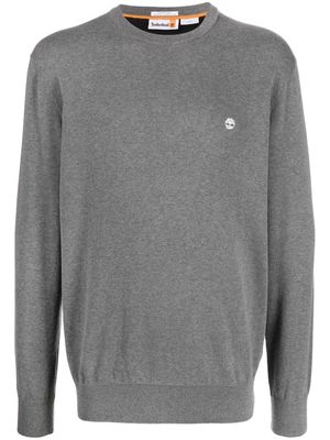 Timberland logo-embroidered cotton jumper - Grey