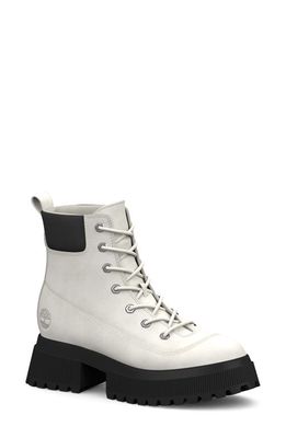 Timberland Sky Waterproof Lace-Up Platform Boot in Bright White