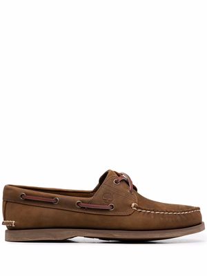 Timberland stitched leather boat shoes - Brown