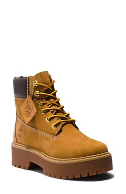 Timberland Stone Street Waterproof Platform Boot in Wheat Nubuck