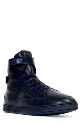 TIME SLIPPERS Wool Lined High Top Hybrid Slipper Sneaker in Black On Black
