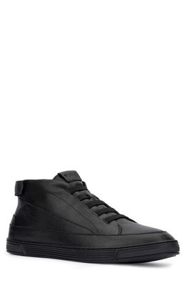 TIME SLIPPERS Wool Lined Mid Top Hybrid Slipper Sneaker in Black On Black