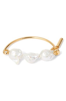 Timeless Pearly Baroque Pearl Cuff Bracelet in White