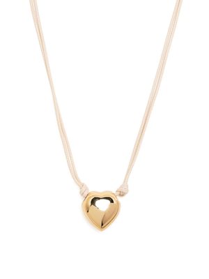 Timeless Pearly cord heart-charm necklace - Gold
