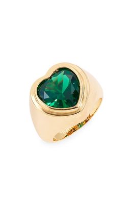 Timeless Pearly Green Heart Ring