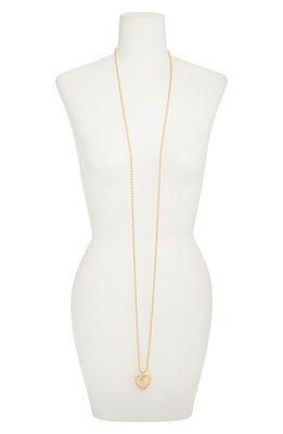 Timeless Pearly Heart Charm Pendant Necklace in Gold