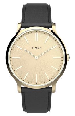 Timex 3H Leather Strap Watch