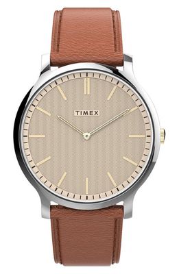 Timex Adorn Leather Strap Watch