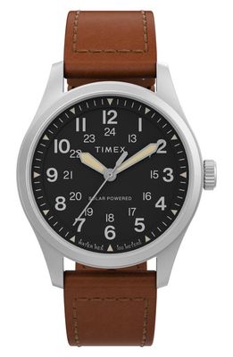 Timex Expedition North Field Post Solar Leather Strap Watch