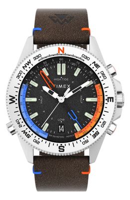 Timex Expedition North Tide-Temp-Compass Leather Strap Watch