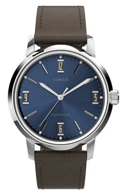 Timex Marlin Automatic Leather Strap Watch