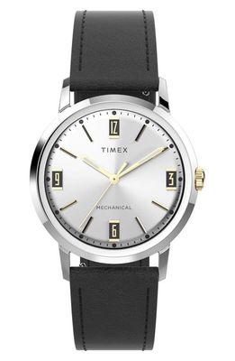 Timex Marlin Mechanical Leather Strap Watch