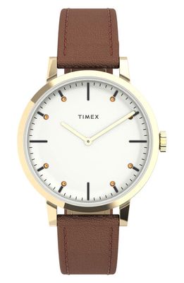 Timex Midtown Leather Strap Watch