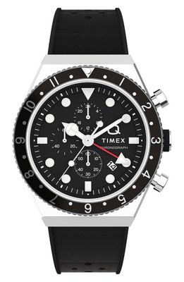 Timex Q GMT Chronograph Silicone Strap Watch