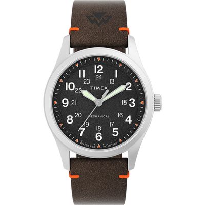 Timex® Expedition North® Field Mechanical Leather Strap Watch, 38mm in Brown 