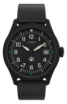 Timex® Expedition North® Traprock Recycled Textile Strap Watch, 43mm in Black 