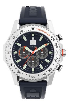 Timex® IRONMAN® Adrenaline PU Strap Chronograph Watch, 48mm in Blue 