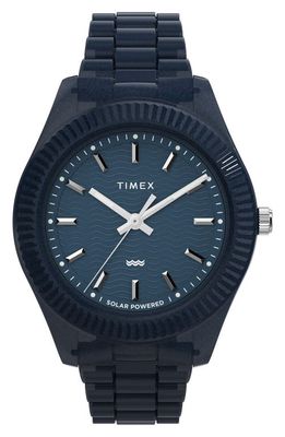 Timex® Legacy Ocean Recycled Plastic Bracelet Watch, 42mm in Blue 