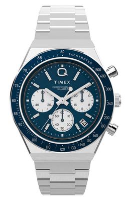 Timex® Q Timex Chronograph Bracelet Watch, 40mm in Stainless Steel 