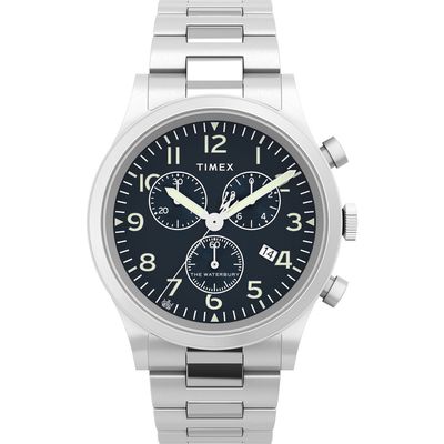 Timex® Waterbury Traditional Chronograph Bracelet Watch, 42mm in Stainless Steel 