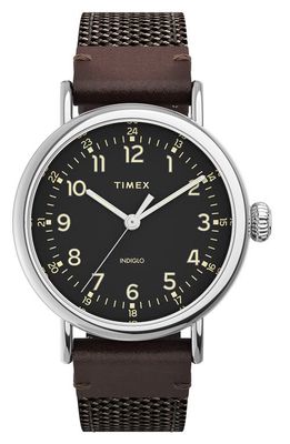 Timex Standard Textile & Leather Strap Watch