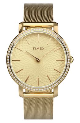 Timex Transcend Crystal Mesh Strap Watch