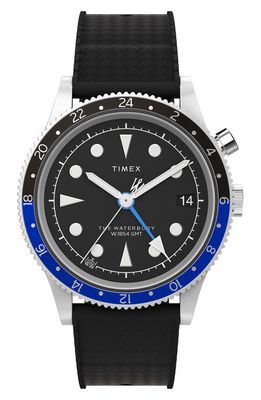 Timex Waterbury Traditional GMT Rubber Strap Watch