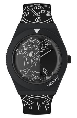 Timex x Keith Haring Time Flys Q Strap Watch