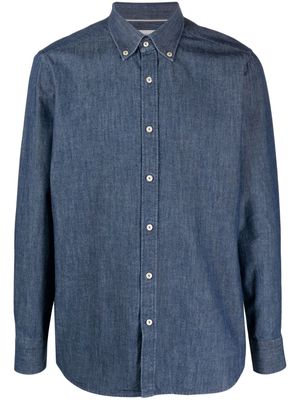Tintoria Mattei button down-collar denim shirt - Blue