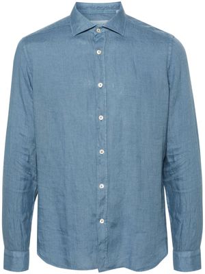 Tintoria Mattei cutaway collar linen shirt - Blue