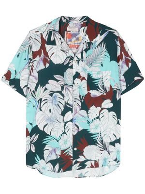 Tintoria Mattei floral-print camp-collar shirt - Green