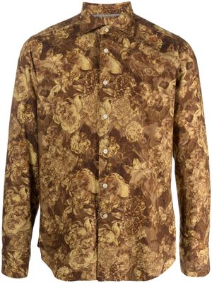 Tintoria Mattei floral-print cotton shirt - Brown