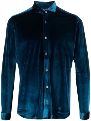 Tintoria Mattei long-sleeve velvet shirt - Blue