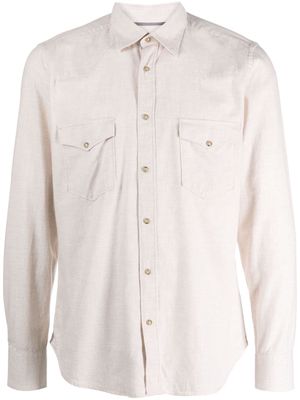 Tintoria Mattei panelled cotton shirt - Neutrals