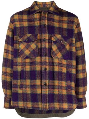 Tintoria Mattei plaid-check pattern wool blend shirt jacket - Yellow