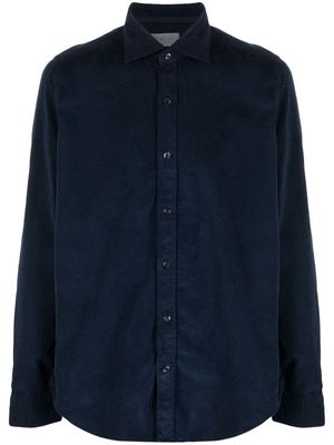 Tintoria Mattei spread-collar cotton-blend shirt - Blue