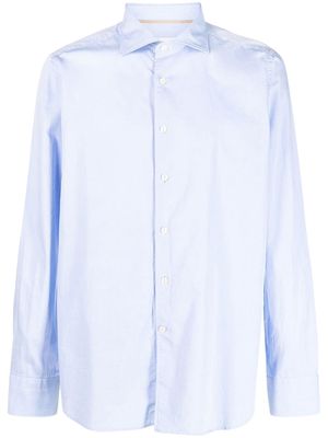 Tintoria Mattei spread-collar long-sleeve shirt - Blue