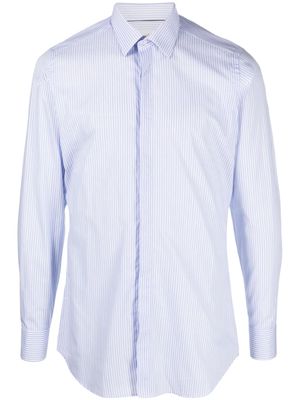 Tintoria Mattei striped button-up cotton shirt - Blue