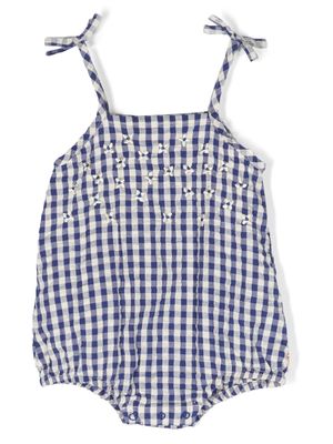 Tiny Cottons checkered cotton romper - Blue
