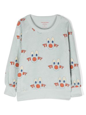 Tiny Cottons Clowns towelling sweatshirt - Blue